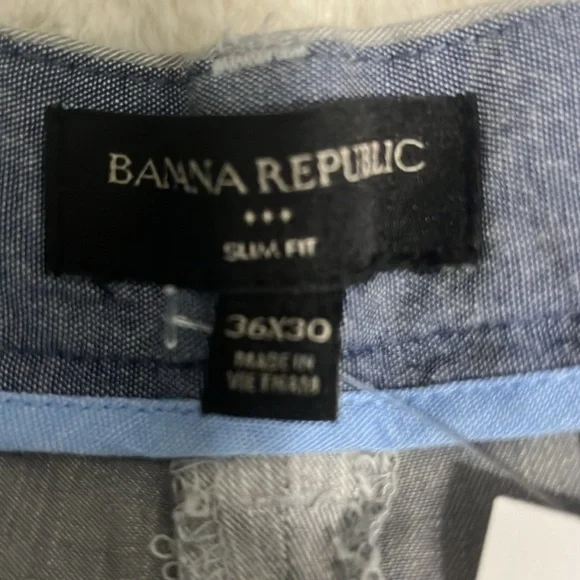 Banana Republic Mens  slim stretch Dress Pant Gray Size 36 x 30 - Picture 5 of 7